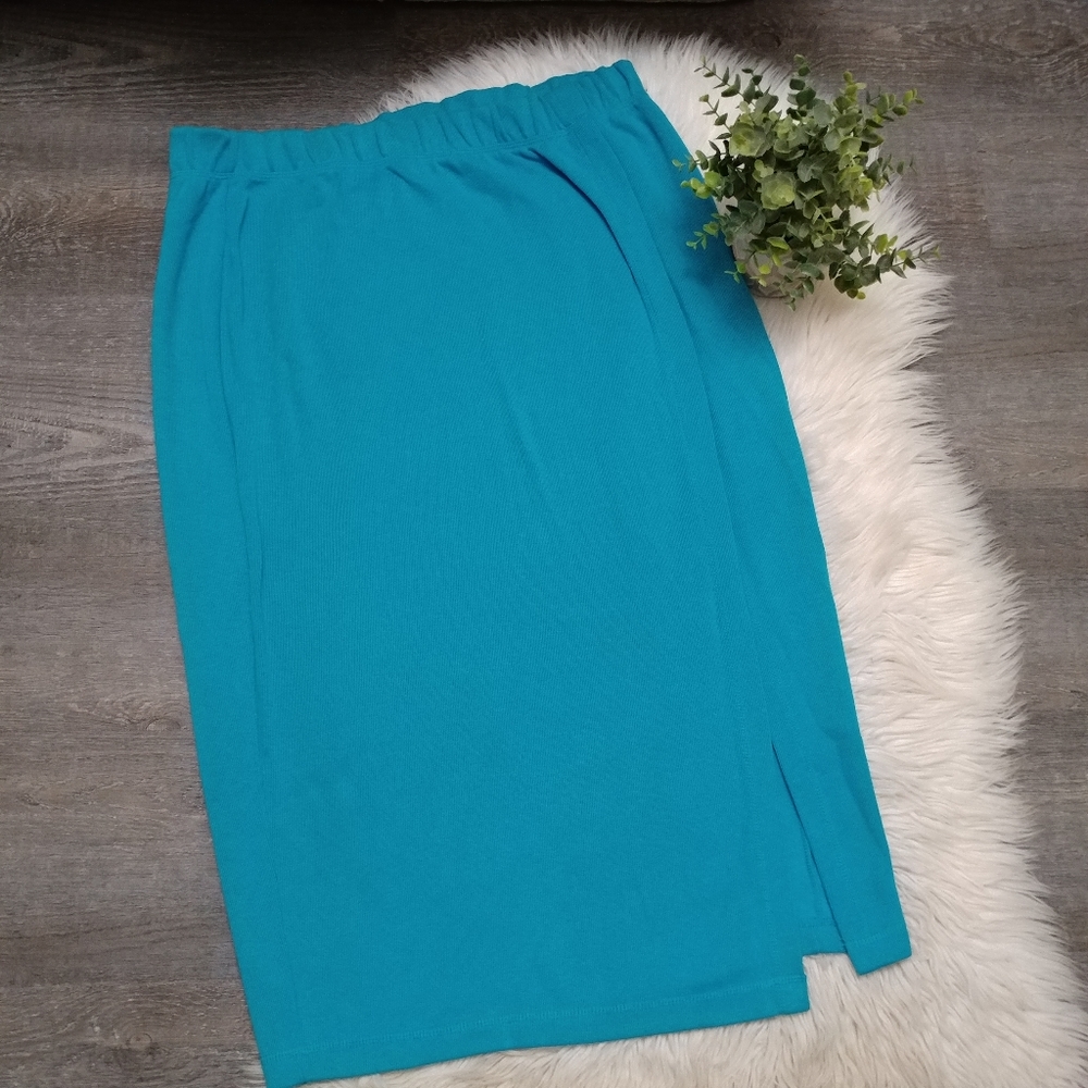 Vintage ribbed side slit skirt